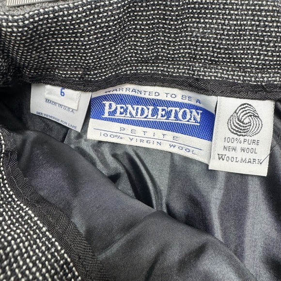 Pendleton Wool Skirt Suit Set Petite 6 Gray 100% Virgin Wool USA - Picture 10 of 11